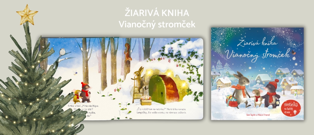 Žiarivá kniha Vianočný stromček, kniha so svetielkami, detská kniha, Vianoce